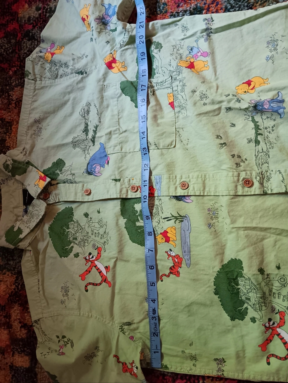 Disney Winnie the Pooh Green Short-Sleeve Button-Up Shirt - Picture 5 of 5